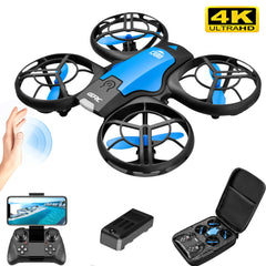 V8 novo mini drone 4k profissão hd 1080p câmera grande angular wifi fpv rc dron altura manter drones helicóptero crianças brinquedos 4drc